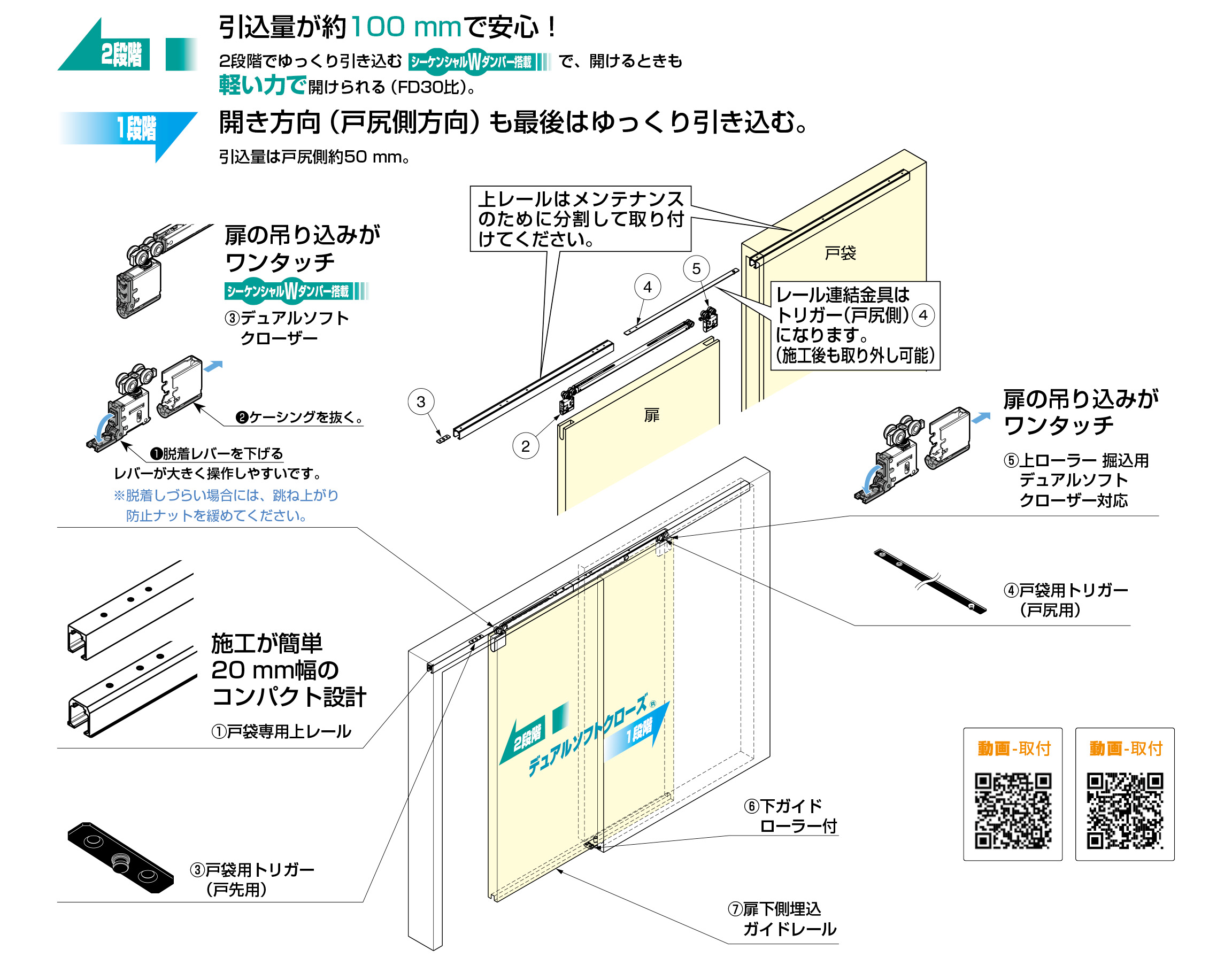 FD35SP 戸袋対応 デュアルソフトクローザー